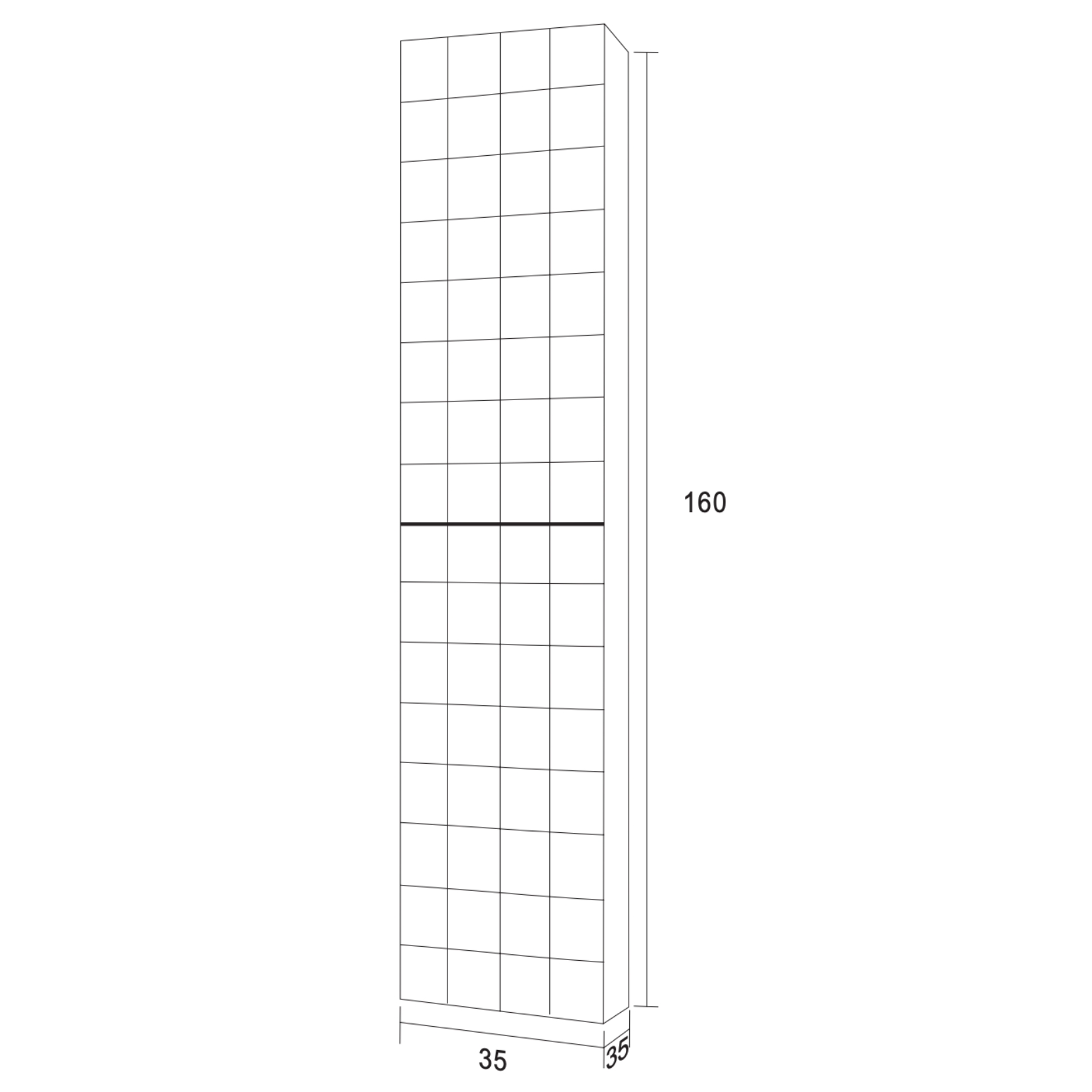 ALONI MIMOZA hoge badkamerkast – Greeploos & softclose – Omkeerbaar