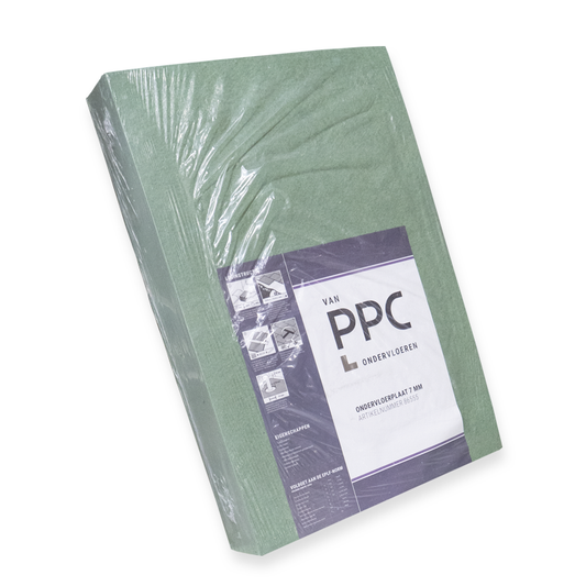 PPC Groene Ondervloerplaat 7 mm - 10,03 m² per pak – Geluids- en Warmte-isolerend