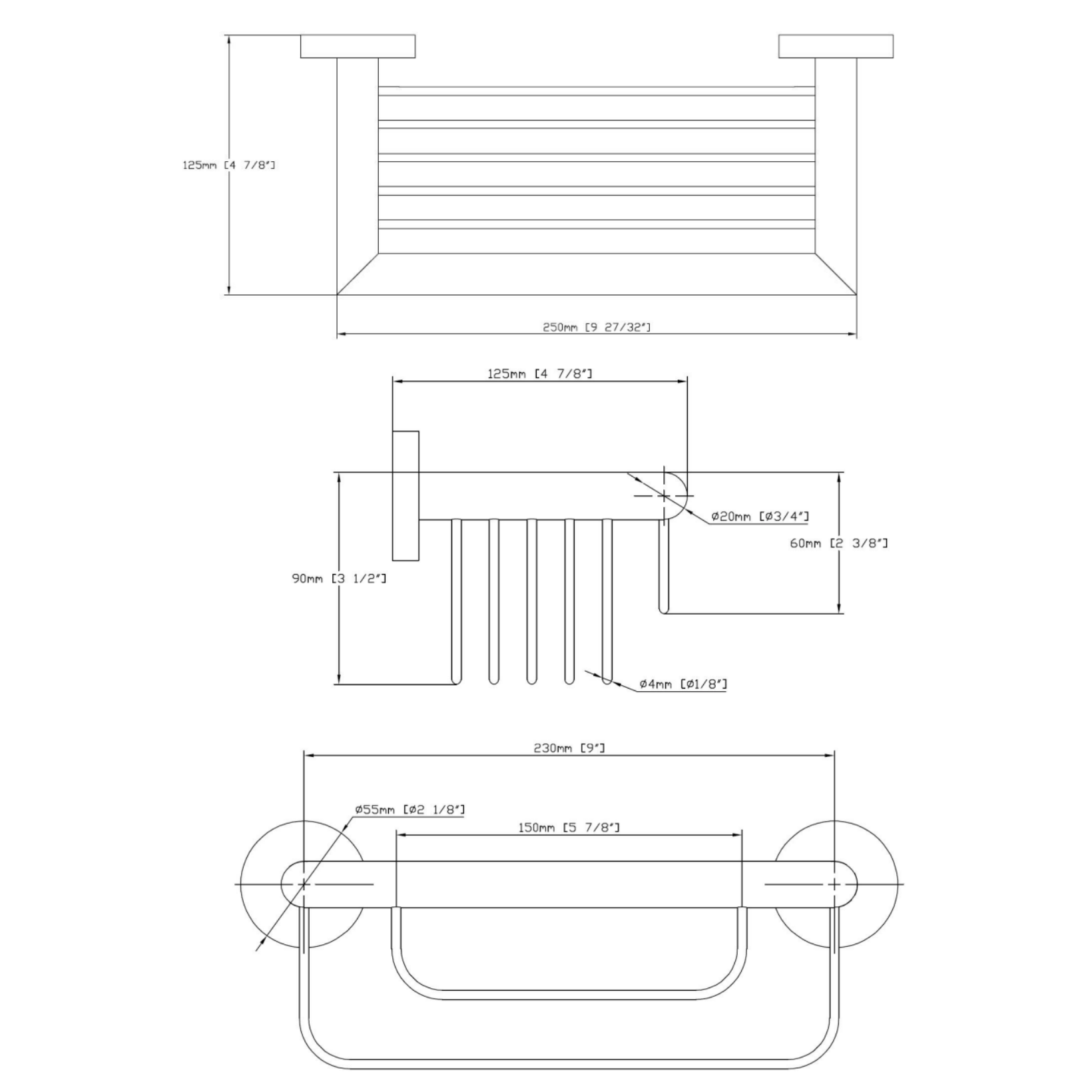 Aloni doucherek – wandmodel – brons
