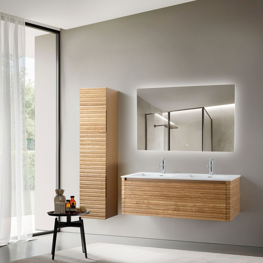 Wonda Square Slim Wastafel – Dubbel – Kunstmarmer