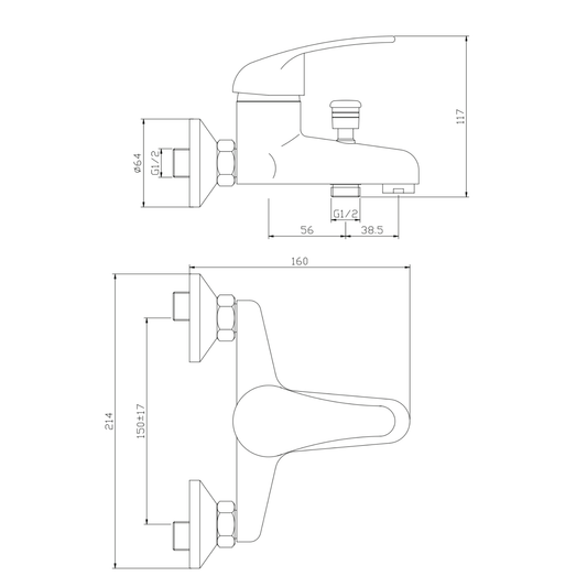 ALONI Pure bad- en douchemengkraan
