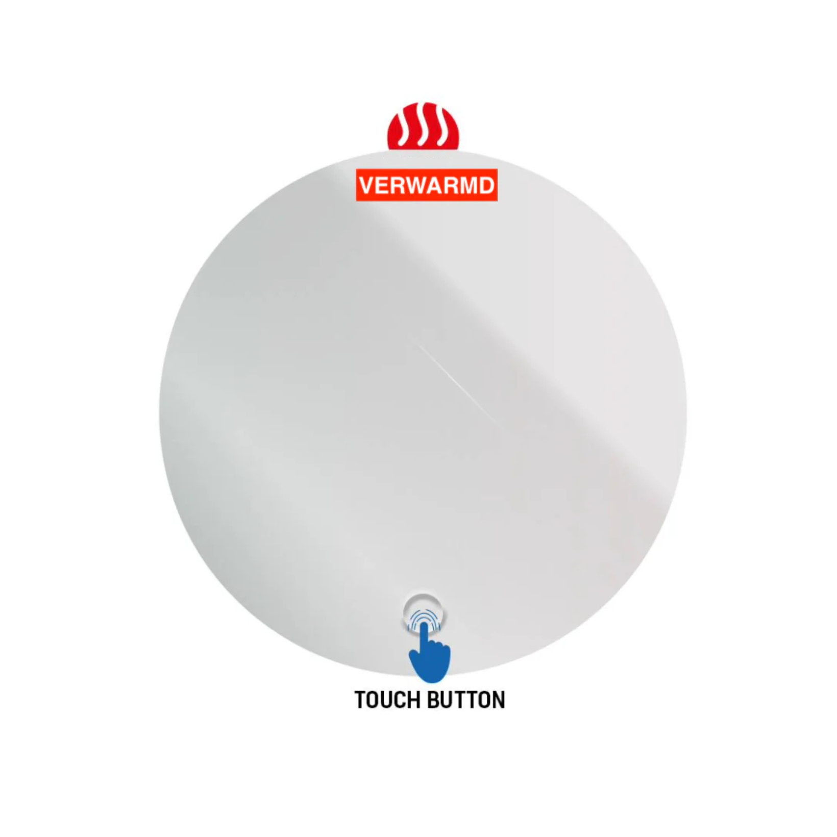 ALONI OMEGA RONDE LED-SPIEGEL MET VERWARMING (Ø80CM)