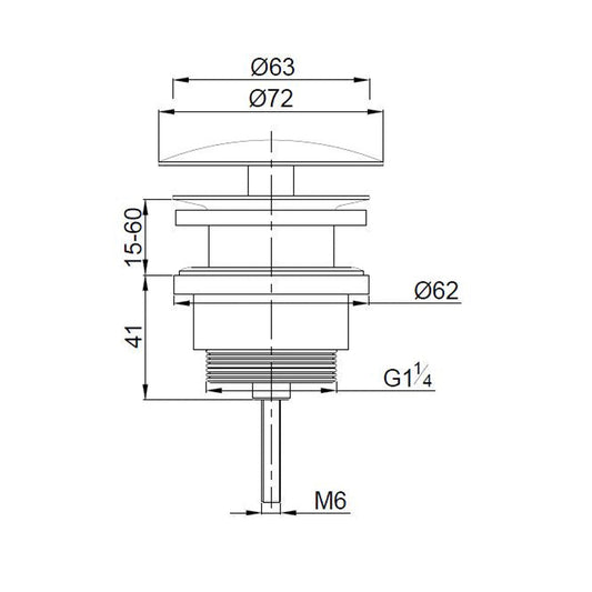 Caral Offener Ablassstopfen Wiesbaden 5/4" in Matt Weiß