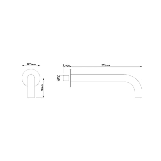 Caral Rond 25 cm 1/2 Geborsteld Brons Koper Inbouw Baduitloop Wiesbaden