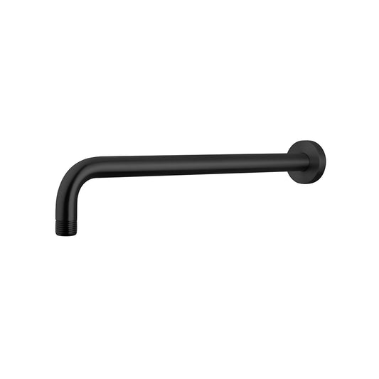 Caral Ronde Gebogen Douchearm Wiesbaden Wandhouder 45 cm Mat Zwart