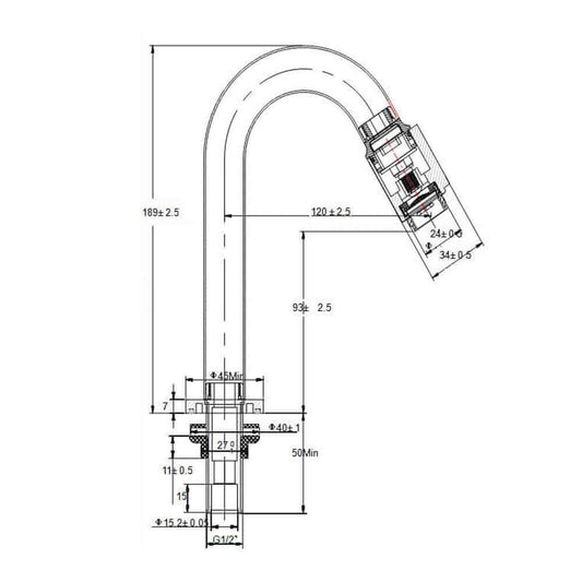 Robinet fontaine Caral Victoria 1/2'' mat noir