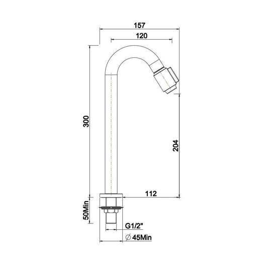 Caral Victoria robinet fontaine XL 1/2'' chrome