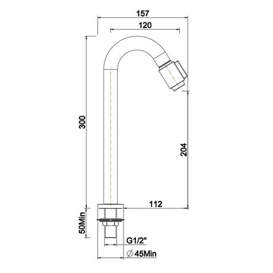 Caral Victoria robinet fontaine XL 1/2'' mat noir
