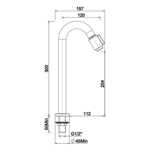 Caral Victoria robinet fontaine XL 1/2'' gunmetal PVD