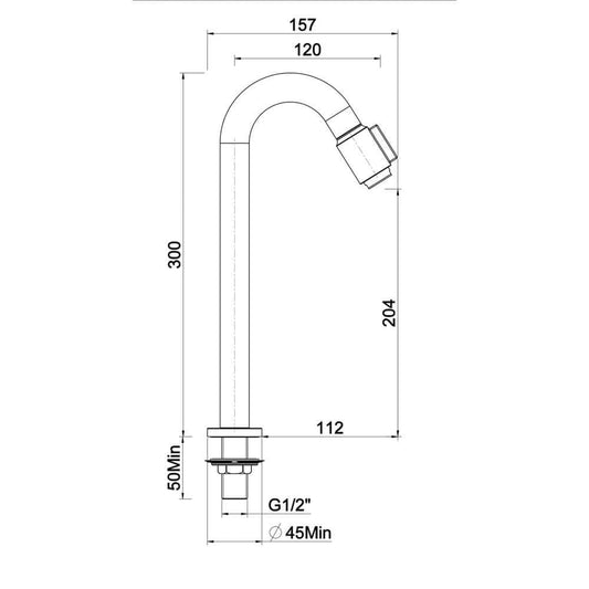 Caral Victoria fonteinkraan XL 1/2''PVD