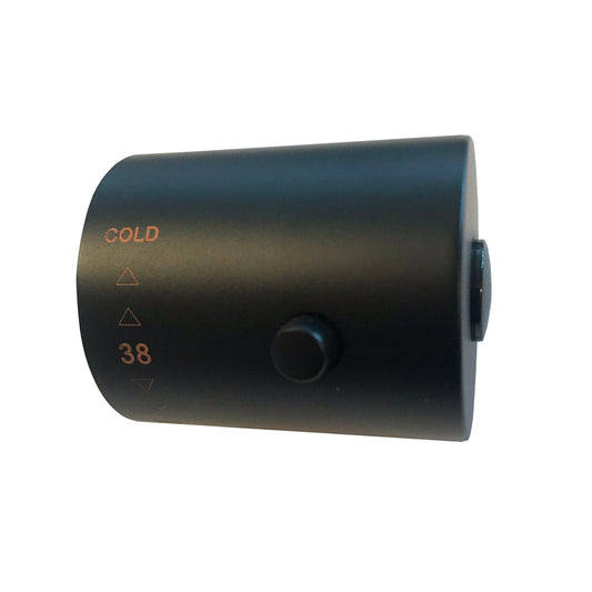 Bouton de thermostat Caral pour ensemble de douche de pluie thermostatique en surface noir mat