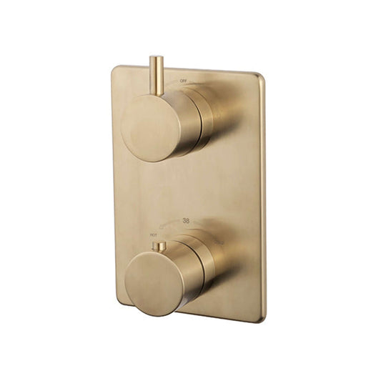 Caral partie de finition thermostat encastré 2 voies laiton brossé PVD