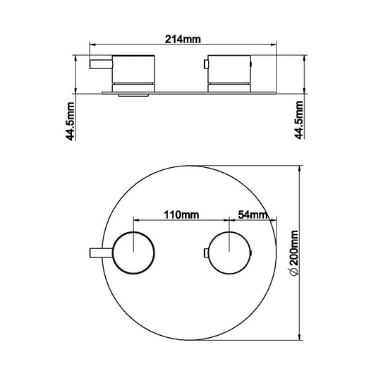 Caral partie de finition ronde thermostat encastré 2 voies gunmetal PVD