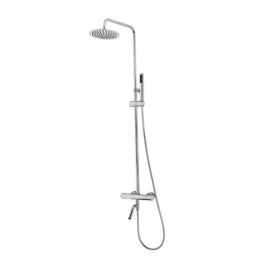 Caralda Eco mitigeur thermostatique de baignoire avec ensemble douche pluie en chrome apparent