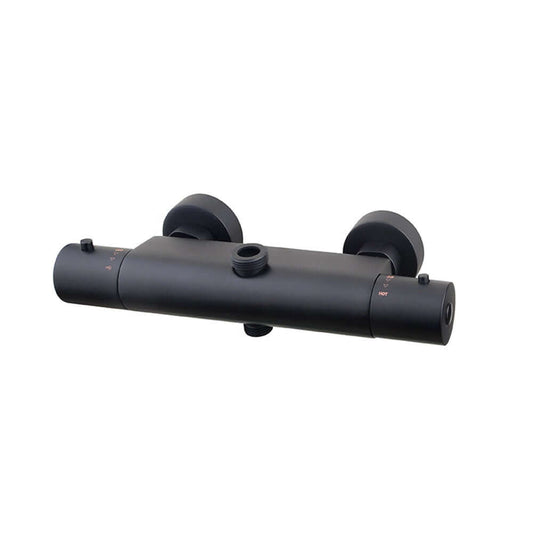 Robinet thermostatique Caral pour ensemble de douche de tête thermostatique en surface noir mat