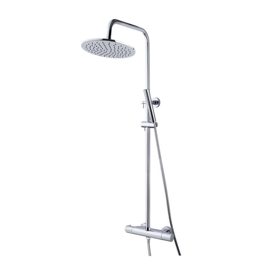 Ensemble de douche de pluie thermostatique Caral en chrome apparent