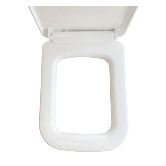Siège de toilette carré softclose et libération rapide brillant blanc