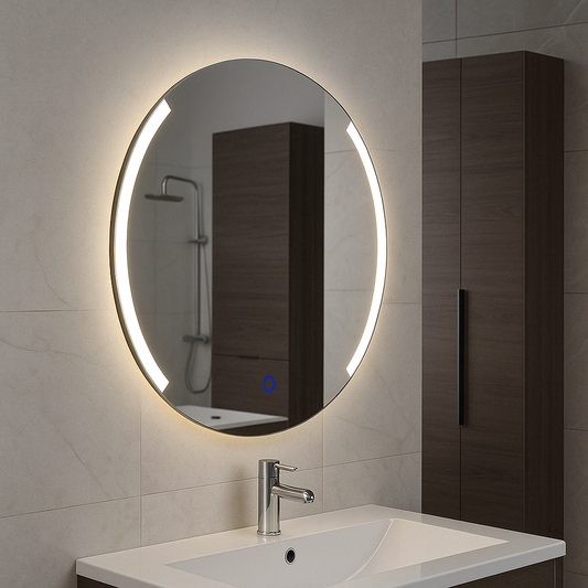 Ronde LED Spiegel Wiesbaden met Dimbare Verlichting en Condensvrije Zone – 80 cm