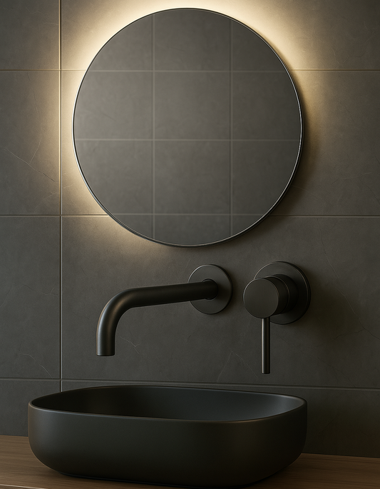 Inbouw Wastafelmengkraan Wiesbaden Caral Twenty Met Coldstart Gunmetal (inbouw en afbouwdeel)