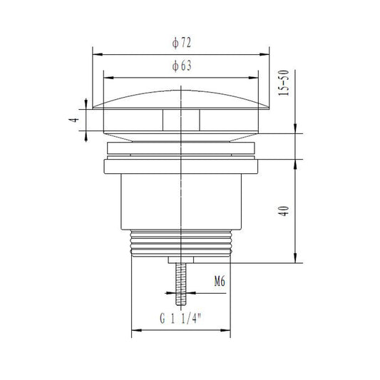 Eco open afvoerplug 5/4" chroom