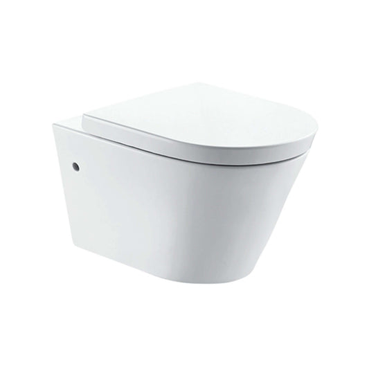 Flow wandcloset rimless met nano coating met Flow toiletzitting softclose en quick release glans wit