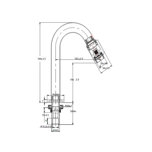 Fonteinkraan Wiesbaden Victoria Luxe 1/2" RVS Look