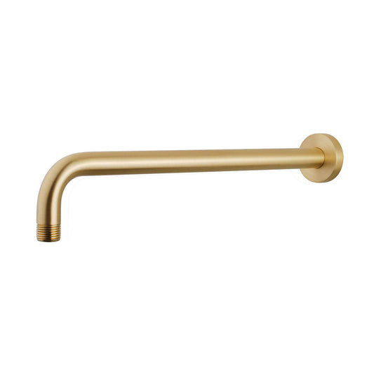 Gebogen Douchearm Wiesbaden Ronde Muurbeugel 45 cm Geborsteld Messing Goud
