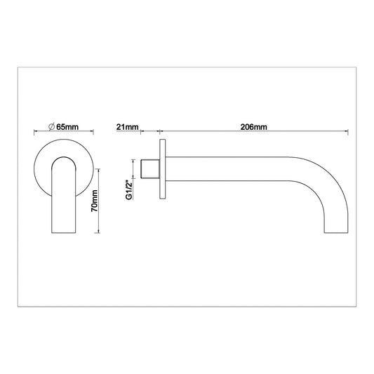 Ingebouwde Ronde Uitloop Wiesbaden 20 cm 1/2" Geborsteld Brons Koper