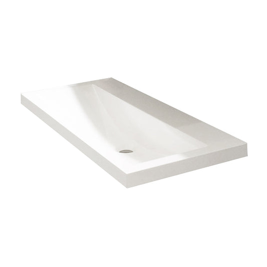 Kunstmarmeren Wastafel Wiesbaden 100x36x11,5 cm Wit (Zonder Kraangat)