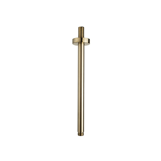 Luxe Ronde Douchearm Wiesbaden Plafondbeugel 30 cm Geborsteld Messing Goud