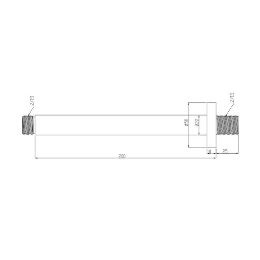 Luxe Ronde Plafondmontage Douchearm Wiesbaden 20 cm Mat Zwart