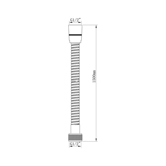 Luxe metalen doucheslang Wiesbaden 150 cm in conisch geborsteld bronskoper