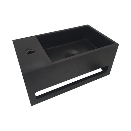 Matzwarte Fontein met Handdoekhouder Wiesbaden 35,6X20,3X15,9 Cm (Kraangat Links)