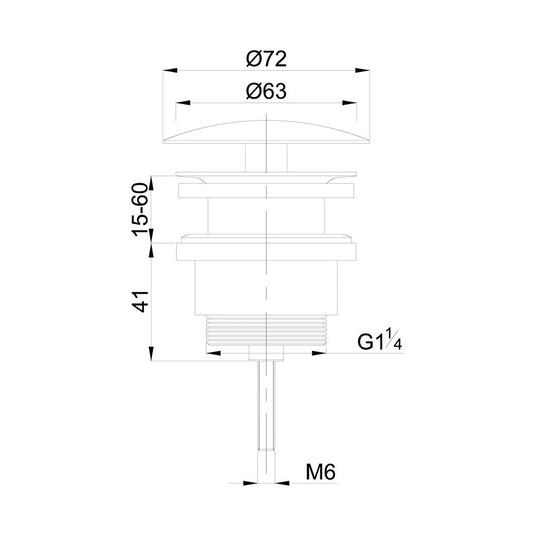 Nicht absperrbarer fester Abfall Wiesbaden 5/4" in Bronze
