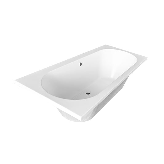 Portus RD inbouw duo ligbad 180x80x49 cm mat wit