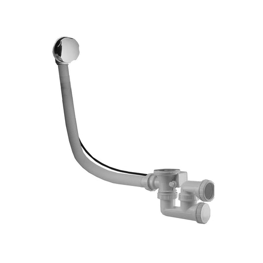 Rezo badafvoer met overloop verlengd 70 mm chroom