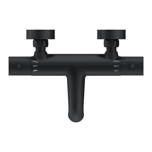 Ribbd Badmengkraan Thermostatisch Wiesbaden met 15 cm Hartafstand Mat Zwart