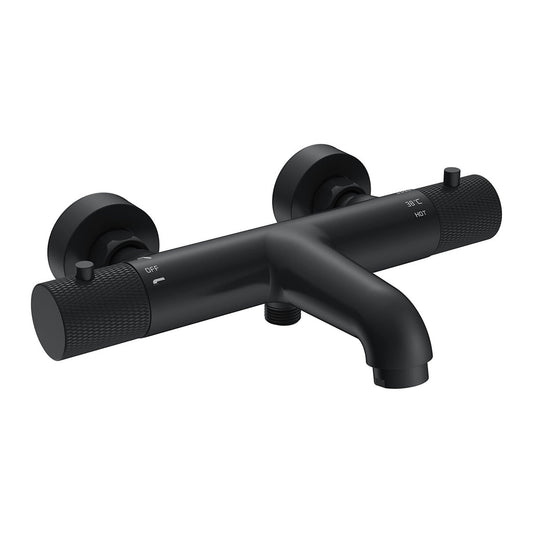 Ribbd Badmengkraan Thermostatisch Wiesbaden met 15 cm Hartafstand Mat Zwart