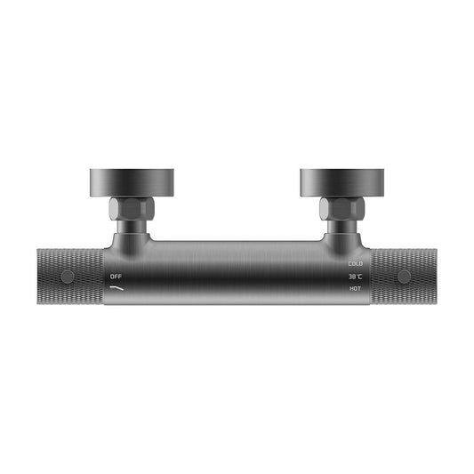 Ribbd Thermostatische Douchemengkraan Wiesbaden in Gunmetal
