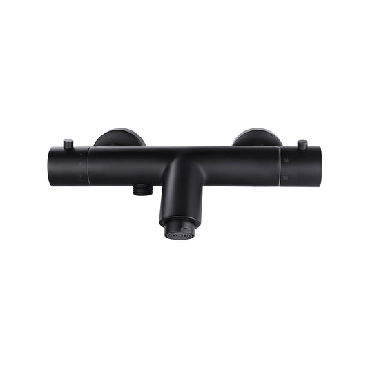 Rio Thermostatische Badkraan Wiesbaden Midden tot Midden 15 Cm in Mat Zwart