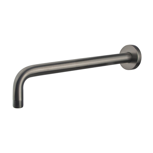 Ronde 35 cm Gunmetal gebogen douchearm Wiesbaden muurbeugel