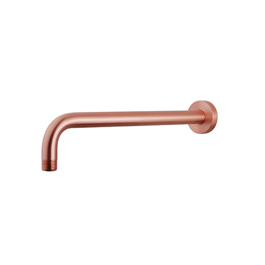 Ronde wandmontage luxe douchearm Wiesbaden 35 cm in geborsteld koper (uitverkocht)