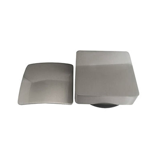 Set knop/plug badoverloopcomb. +vulfunctie vierkant geborsteld staal