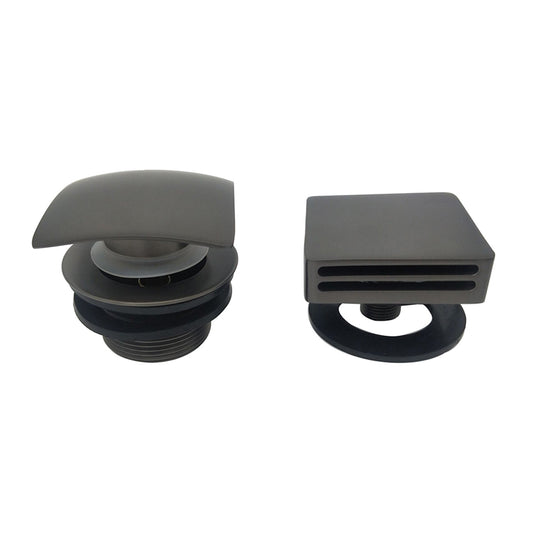Set knop/plug badoverloopcomb. +vulfunctie vierkant gunmetal