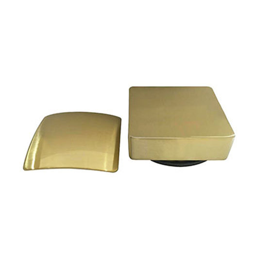 Set knop/plug badoverloopcomb. +vulfunctie vierkant geborsteld messing PVD