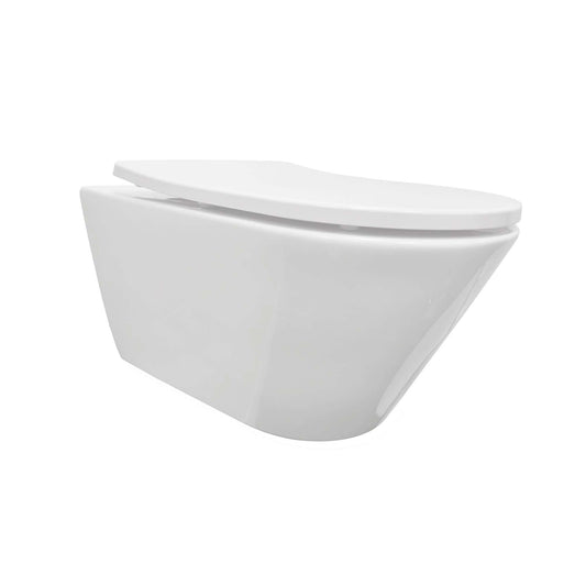 Vesta wandcloset rimless met Shade slim toiletzitting softclose en quick release mat wit
