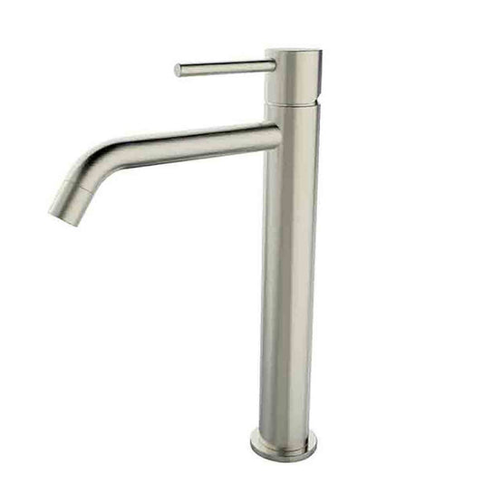 Style XL Hoge wastafelmengkraan 19,5 cm 1-hendel geborsteld staal Wiesbaden
