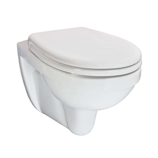 Trevi wandcloset verkort Kiwa met Menir toiletzitting softclose en quick release glans wit