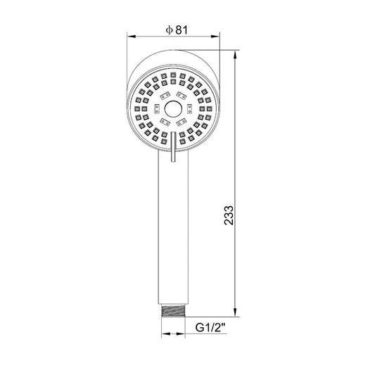 UniMatch Cadans handdouche 3 standen Ø 8 cm