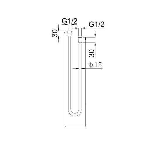 UniMatch doucheslang plastique 150 cm cuivre brossé